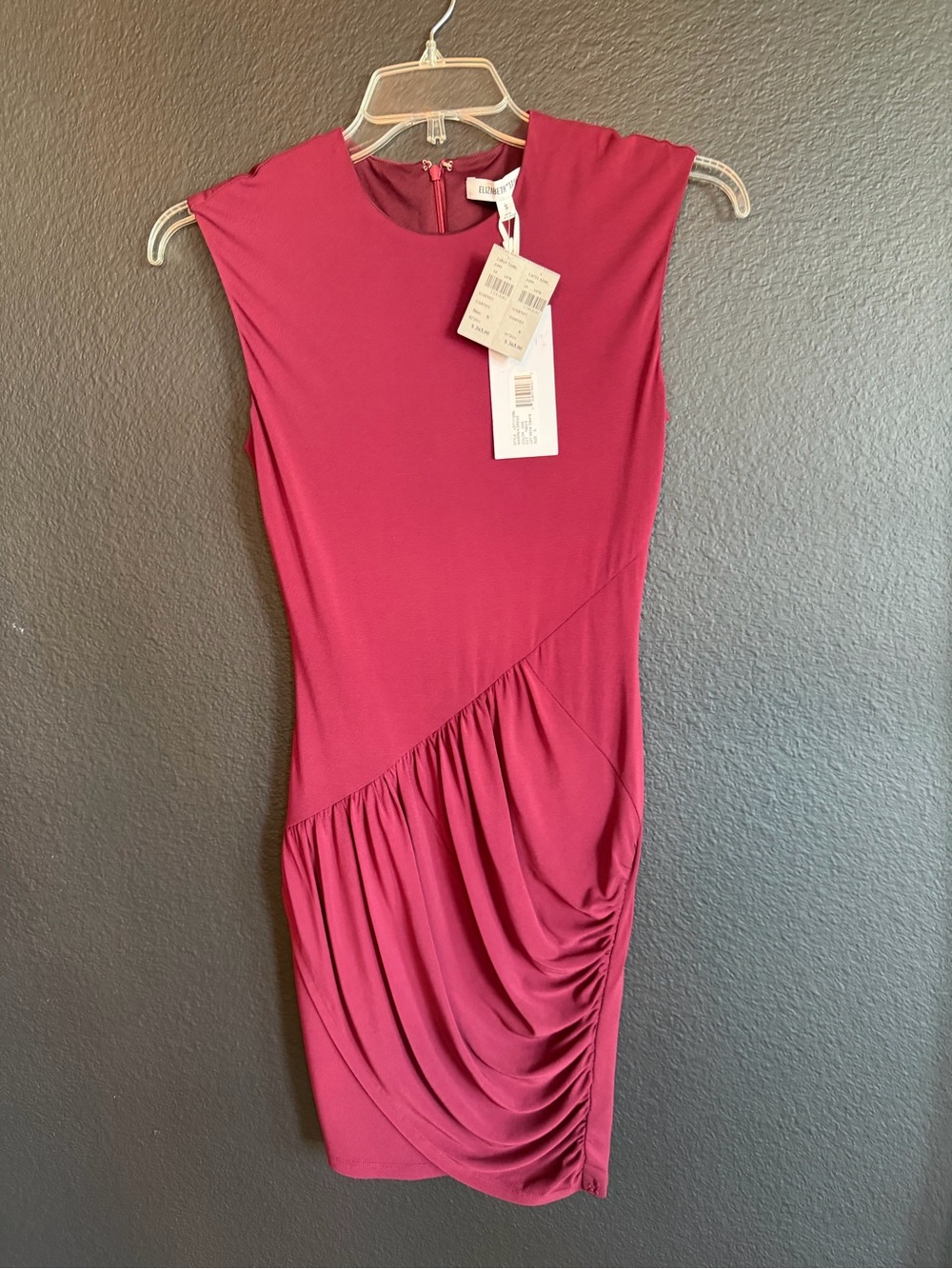 Elizabeth and JamesSleeveless Ruched Dress in Deep Berry NWT Sz S